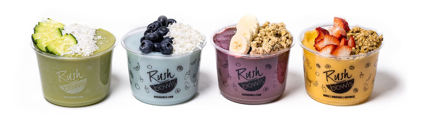 Four Rush Bowls a&ccedil;ai bowls.